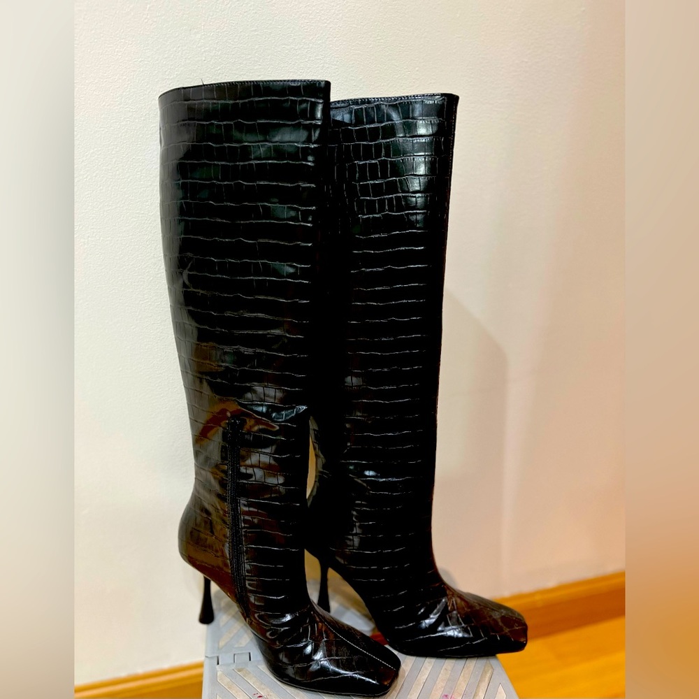 Knee high croc boots
